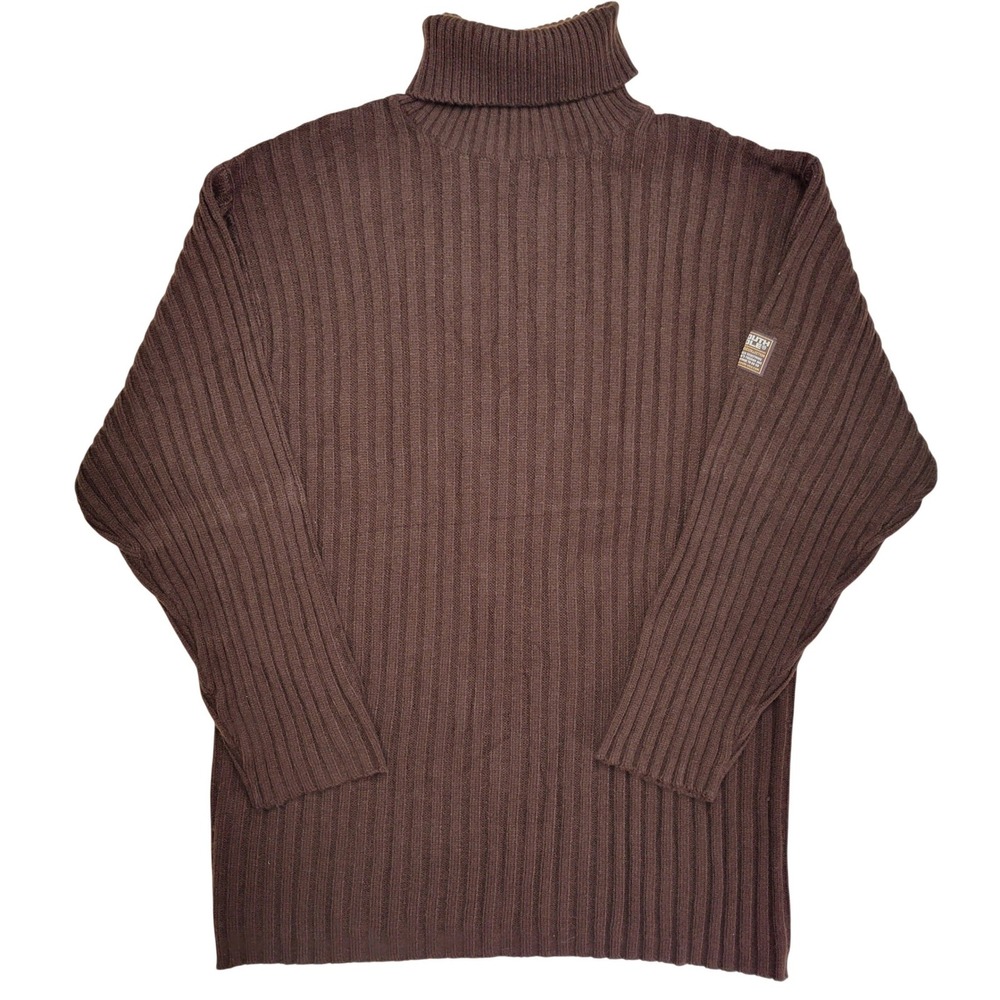 Southpole Mens XL‎ Brown Ribbed Turtleneck Sweater Vintage Streetwear
